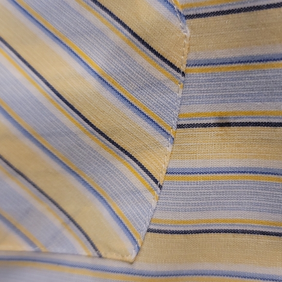 Eli Cattleman 2XL tall men's western stripe shirt; blue, yellow and white - Picture 11 of 11